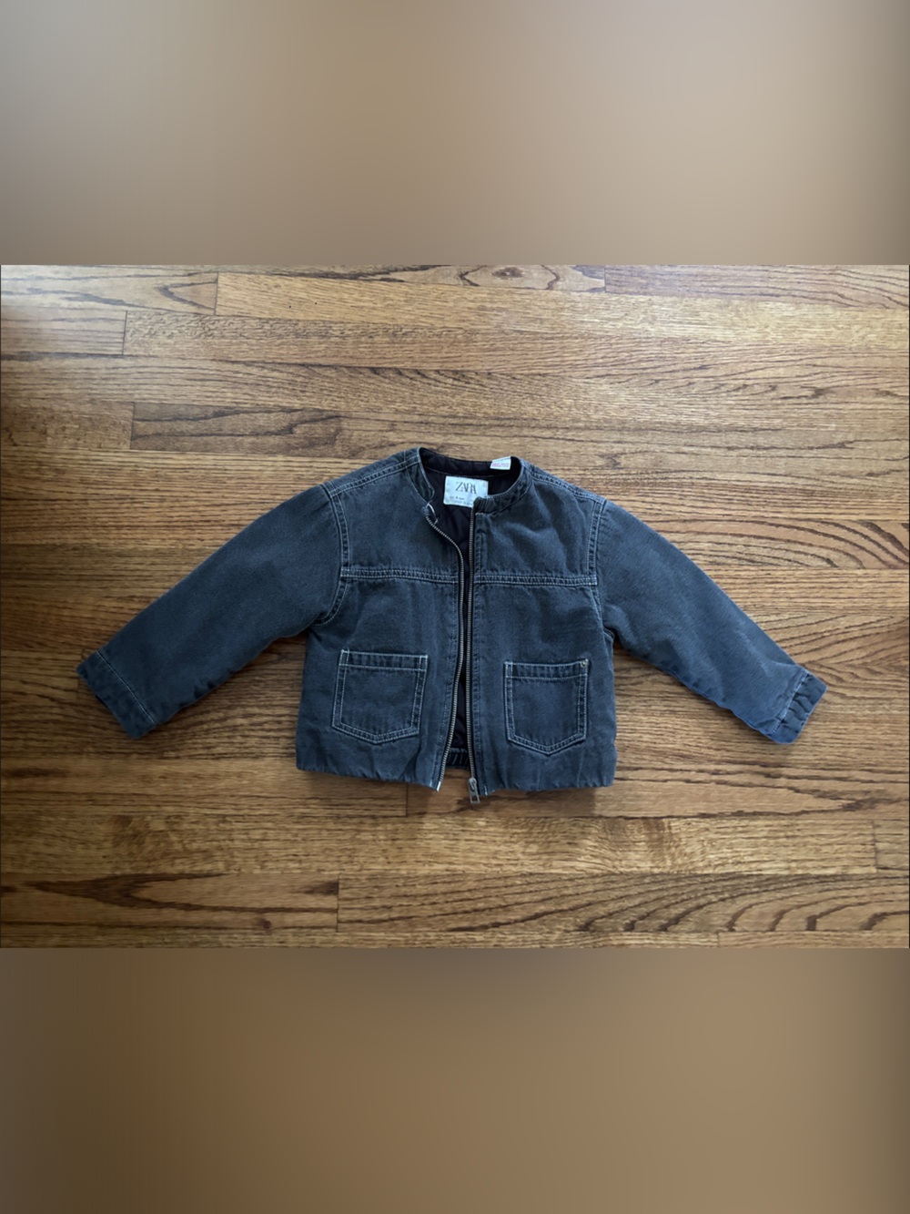 Zara Kids Gray Washed Denim Jacket